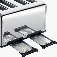 Stainless Steel Extra-Wide Slot Toaster with Dual Control Panels, 6 Toasting Bread Shade Settings, Removable Crumb Trays, Auto Pop-Up