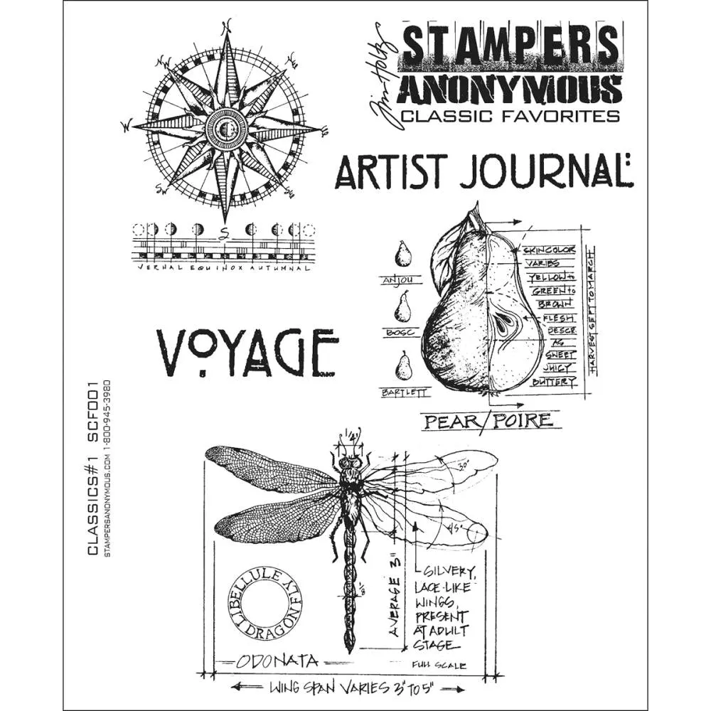Stampers Anonymous Classics No. 1 Cling Stamp Set