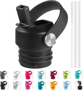 Straw Lid fits Hydro Flask Standard Mouth, 21 24 oz, Sports Flex Cap Water Bottle Accessories Replacement Top