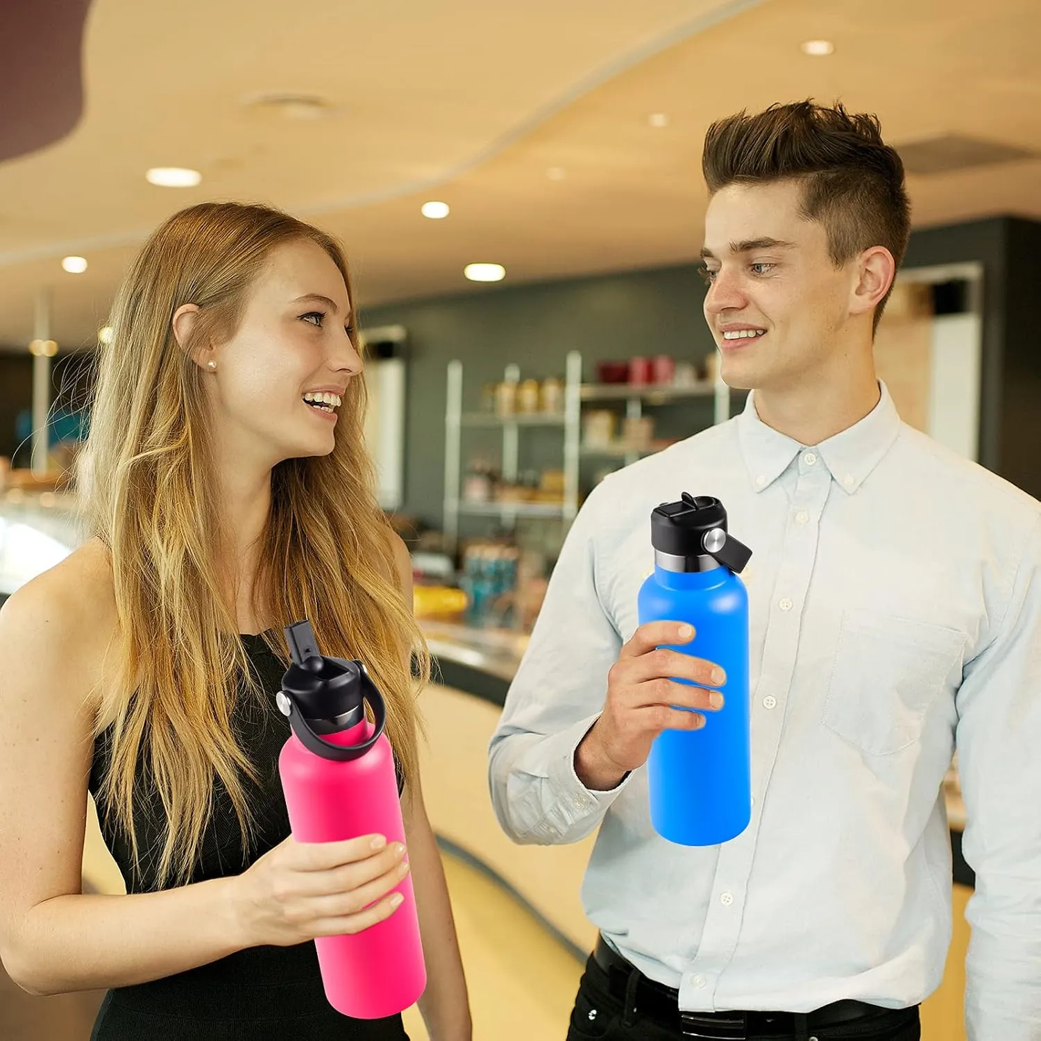 Straw Lid fits Hydro Flask Standard Mouth, 21 24 oz, Sports Flex Cap Water Bottle Accessories Replacement Top