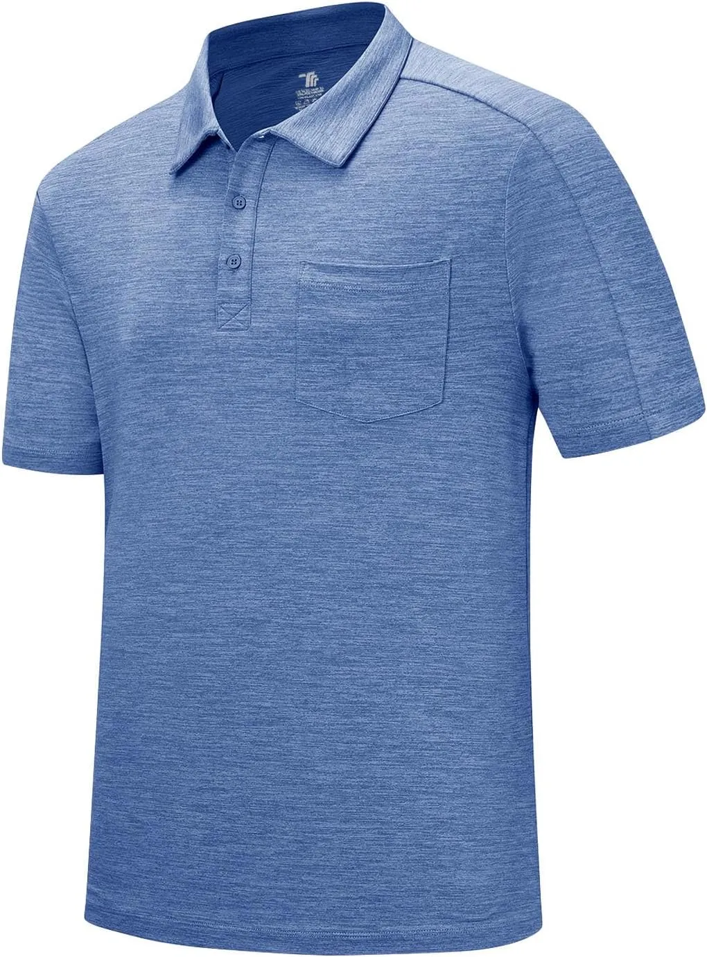 TBMPOY Men's Polo Shirts Short Sleeves with Pocket Lightweight Quick Dry Outdoor Casual Work Golf Sports Shirt