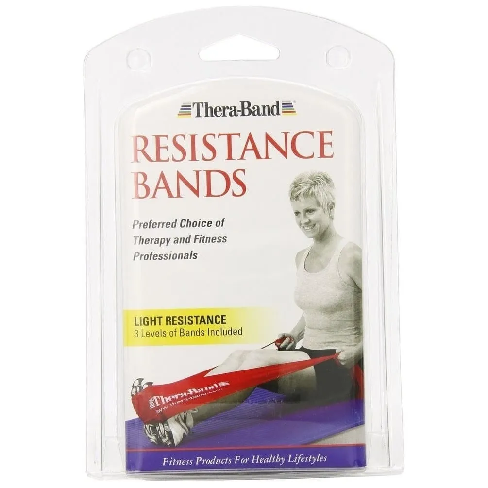 TheraBand Professional Latex Resistance Bands, Yellow & Red & Green, Beginner Set