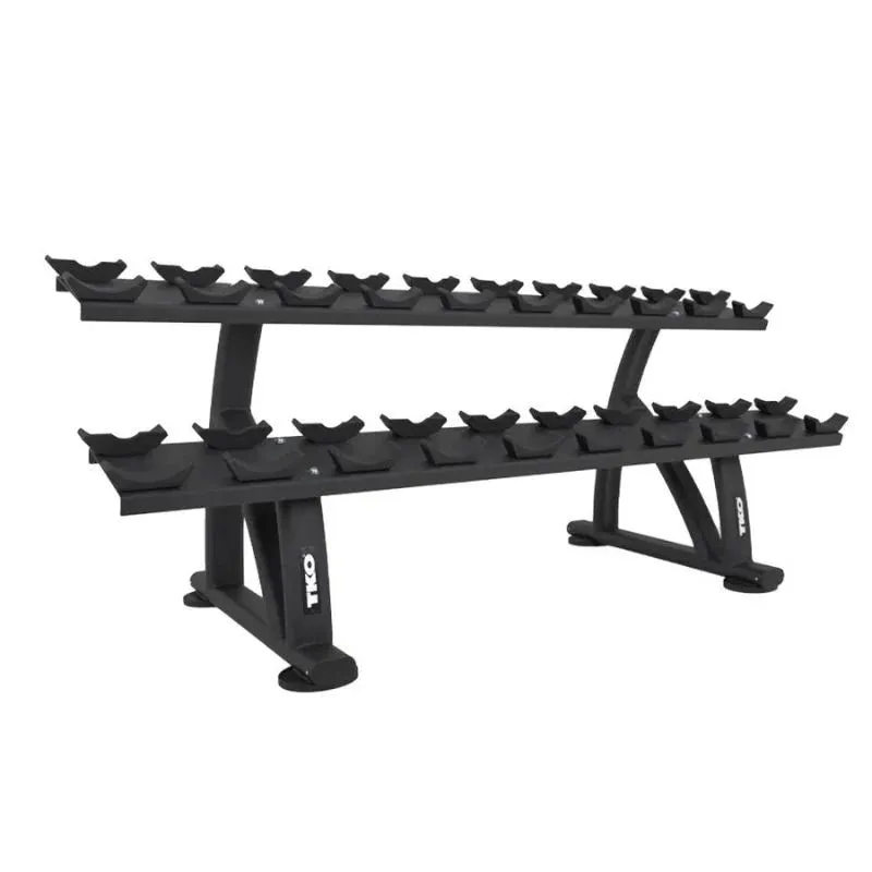 TKO Strength 10 Pair Dumbbell Saddle Rack