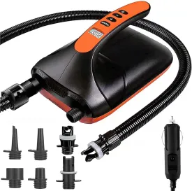 VACHAN Paddle Board Pump Electric, 20 PSI High Pressure Sup Air Pump with Auto Off, Inflation and Deflation, 12V DC Car Cigarette Lighter Connector, Kayaks and Boats