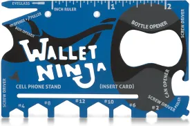 Wallet Ninja Multitool Card  18 in 1 Credit Card Size Multi-Tool for Quick Repairs, EDC Survival Gear, Bottle Opener, Camping  Cool Gadget and Stocking Stuffer (Blue)